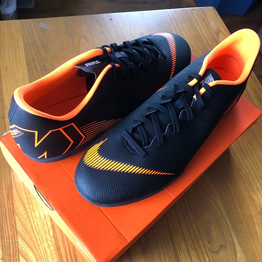 Nike Vapor 12 Club TF Soccer Cleats Black Orange